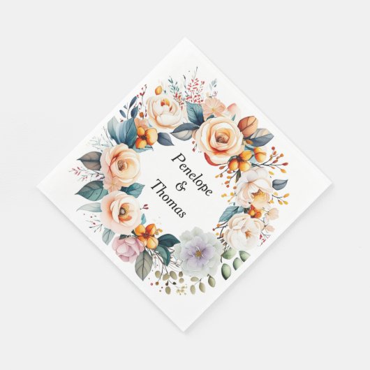 Gepersonaliseerde bruiloft of douche servetten bul (Hoek)