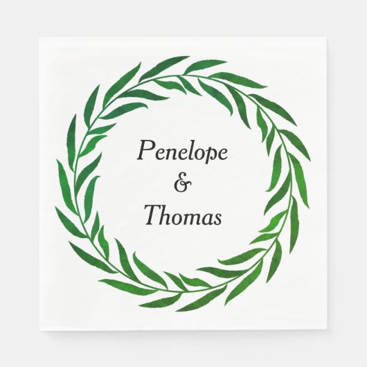 Gepersonaliseerde bruiloft of douche servetten bul (Voorkant)