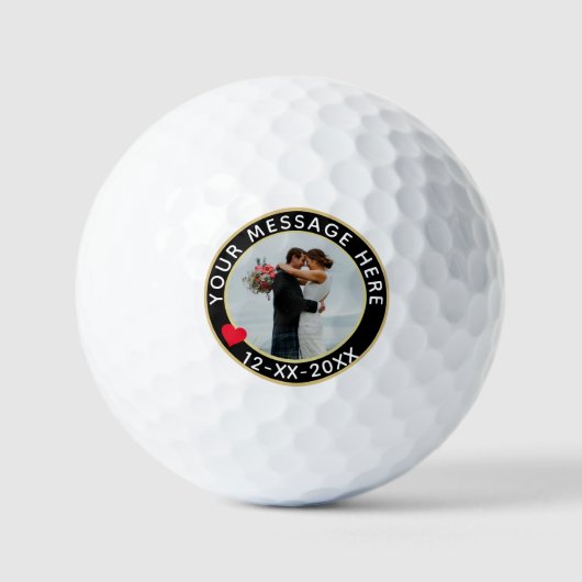 Gepersonaliseerde bruiloft of Jubileum aangepaste Golfballen (Voorkant)