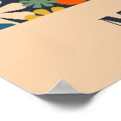 Gepersonaliseerde bruiloft of Jubileum Retro Flora Poster (Hoek)