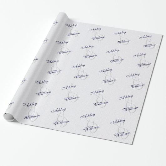 Gepersonaliseerde bruiloft of Verloving Gift Wrap Cadeaupapier (Uitgerold)