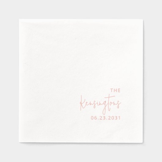 Gepersonaliseerde bruiloft paar familienaam script folie servetten (Voorkant)