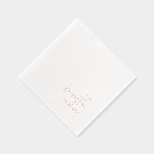 Gepersonaliseerde bruiloft paar familienaam script folie servetten (Rechts)