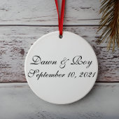 Gepersonaliseerde bruiloft paar, onze eerste Kerst Keramisch Ornament