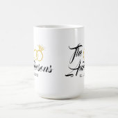 Gepersonaliseerde bruiloft paar ring gunst Naam Da Koffiemok (Center)