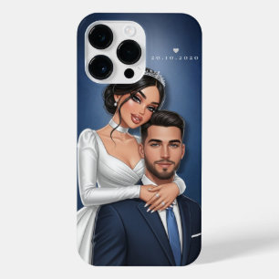 Gepersonaliseerde bruiloft paar telefoonhoesje iPhone 14 pro max hoesje