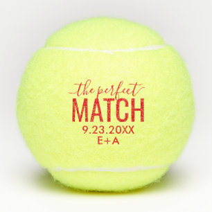 Gepersonaliseerde bruiloft - Perfect Match Red Tennisballen