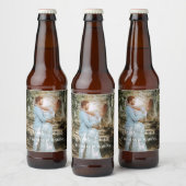 Gepersonaliseerde bruiloft portret moderne kalligr bier etiket (Flessen)