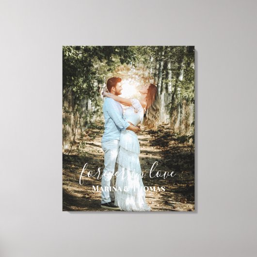 Gepersonaliseerde bruiloft portret moderne kalligr canvas afdruk (Voorkant)