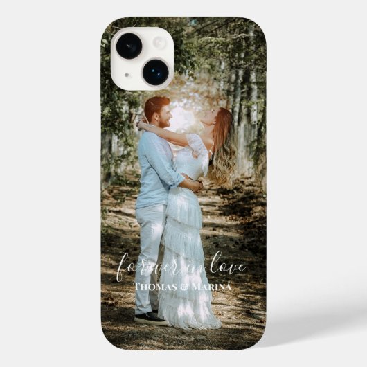 Gepersonaliseerde bruiloft portret moderne kalligr Case-Mate iPhone case (Achterkant)