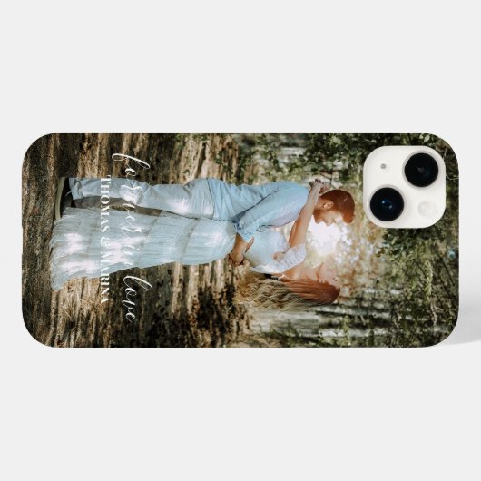 Gepersonaliseerde bruiloft portret moderne kalligr Case-Mate iPhone case (Achterkant (horizontaal))