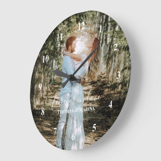 Gepersonaliseerde bruiloft portret moderne kalligr grote klok (Hoek)