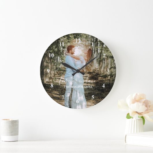 Gepersonaliseerde bruiloft portret moderne kalligr grote klok (Huis)