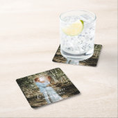 Gepersonaliseerde bruiloft portret moderne kalligr kartonnen onderzetters (Insitu)