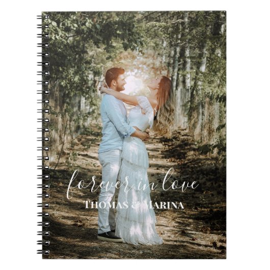 Gepersonaliseerde bruiloft portret moderne kalligr notitieboek (Voorkant)