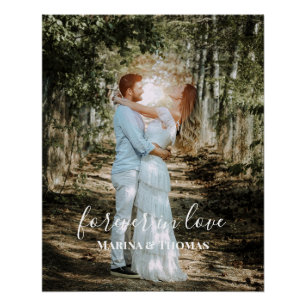 Gepersonaliseerde bruiloft portret moderne kalligr perfect poster