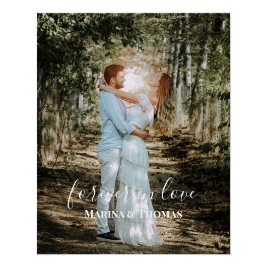 Gepersonaliseerde bruiloft portret moderne kalligr perfect poster (Voorkant)