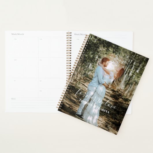 Gepersonaliseerde bruiloft portret moderne kalligr planner (Display)