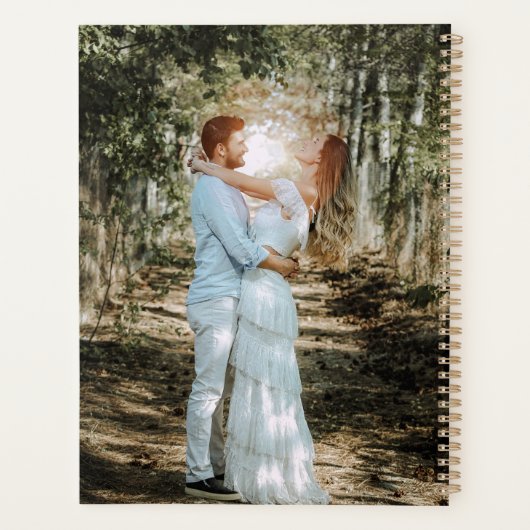 Gepersonaliseerde bruiloft portret moderne kalligr planner (Achterkant)