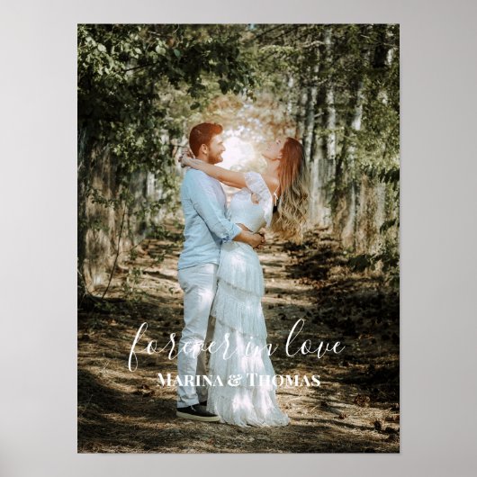 Gepersonaliseerde bruiloft portret moderne kalligr poster (Voorkant)