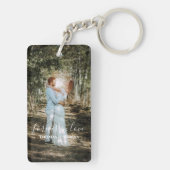 Gepersonaliseerde bruiloft portret moderne kalligr sleutelhanger (achterkant)