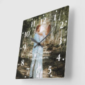 Gepersonaliseerde bruiloft portret moderne kalligr vierkante klok (Hoek)