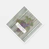 Gepersonaliseerde bruiloft receptie wijngaard drui servet (Hoek)