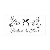 Gepersonaliseerde bruiloft Rubber Stamp met Duiven Rubberstempel (Afrduk)