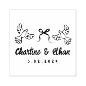 Gepersonaliseerde bruiloft Rubber Stamp met Duiven Rubberstempel (Afrduk)