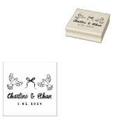 Gepersonaliseerde bruiloft Rubber Stamp met Duiven Rubberstempel (Gestempeld)