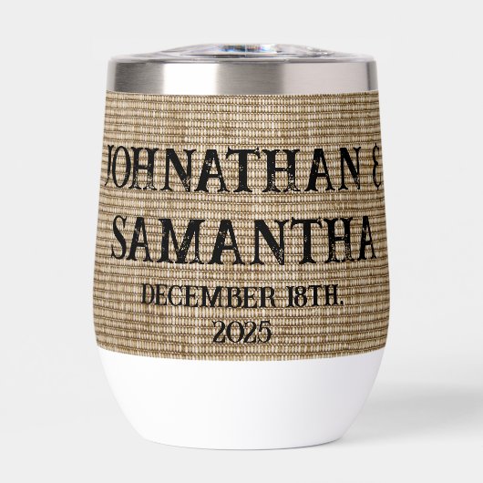 Gepersonaliseerde bruiloft rustieke burlap natuur  (Voorkant)