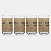 Gepersonaliseerde bruiloft rustieke burlap natuur blikvorm glas (Rechts)