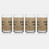 Gepersonaliseerde bruiloft rustieke burlap natuur blikvorm glas (Links)
