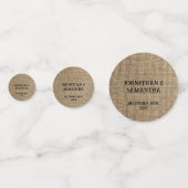 Gepersonaliseerde bruiloft rustieke burlap natuur confetti (Voorkanten)