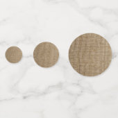 Gepersonaliseerde bruiloft rustieke burlap natuur confetti (Achterkanten)