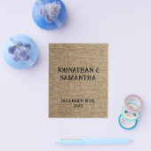 Gepersonaliseerde bruiloft rustieke burlap natuur  flyer (Enkel)