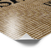 Gepersonaliseerde bruiloft rustieke burlap natuur  foto afdruk (Hoek)