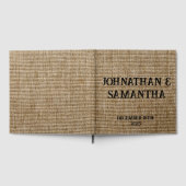 Gepersonaliseerde bruiloft rustieke burlap natuur  gastenboek (Volledig)