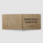 Gepersonaliseerde bruiloft rustieke burlap natuur gastenboek (Volledig)
