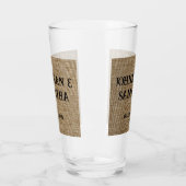 Gepersonaliseerde bruiloft rustieke burlap natuur  glas (Links)