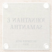 Gepersonaliseerde bruiloft rustieke burlap natuur  glazen onderzetter (Achterkant)