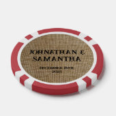 Gepersonaliseerde bruiloft rustieke burlap natuur  poker chips (Enkel)