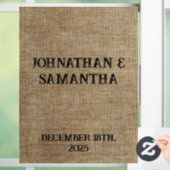 Gepersonaliseerde bruiloft rustieke burlap natuur raamsticker (Huis)