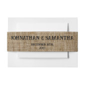 Gepersonaliseerde bruiloft rustieke burlap natuur  uitnodigingen wikkel (Voorkant Voorbeeld)