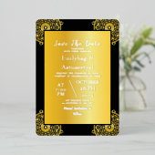 Gepersonaliseerde bruiloft Save the Date Folie Uitnodiging (Staand Voorkant)