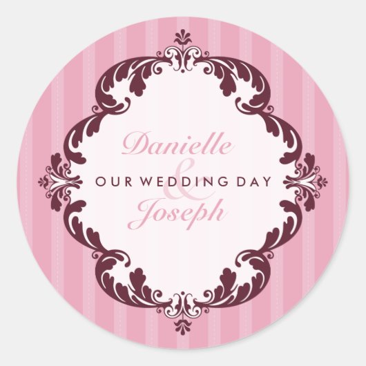 GEPERSONALISEERDE BRUILOFT SEAL :: bloeiende luxe  Ronde Sticker (Voorkant)