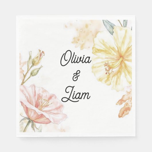  gepersonaliseerde bruiloft servetten (Voorkant)