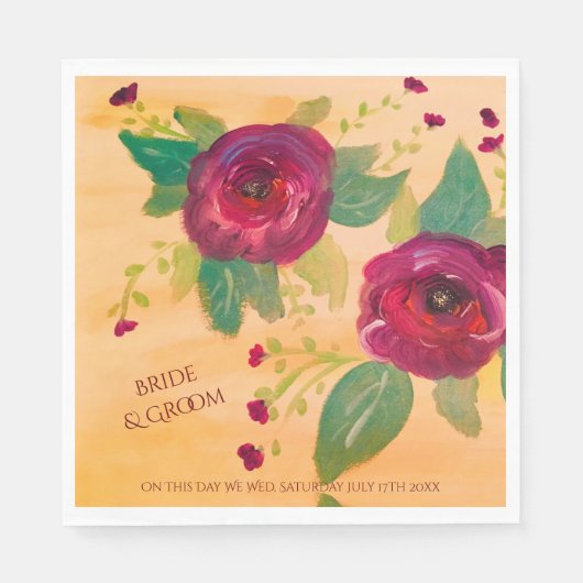 Gepersonaliseerde bruiloft servetten (Voorkant)