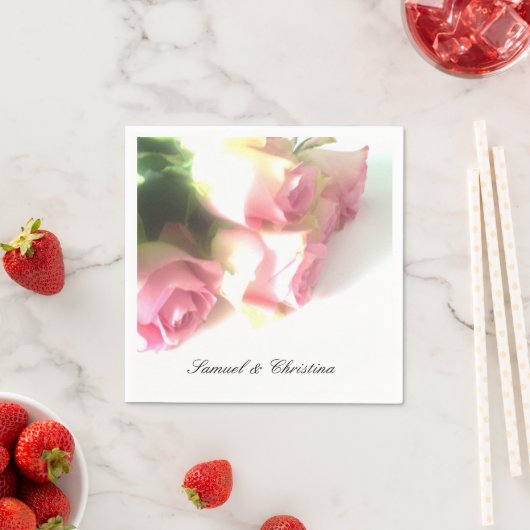Gepersonaliseerde bruiloft servetten | Elegante ro (Insitu)