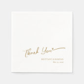 Gepersonaliseerde bruiloft servetten - Gouden foli (Voorkant)